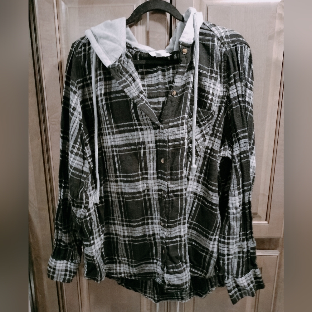 Time And Tru Flannel Hoodie